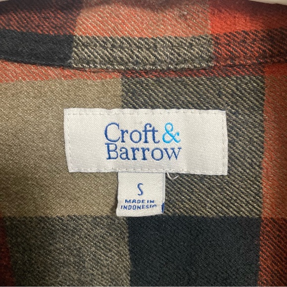 ⚡️ mens Croft & Barrow flannel button down shirt size small - Picture 3 of 3